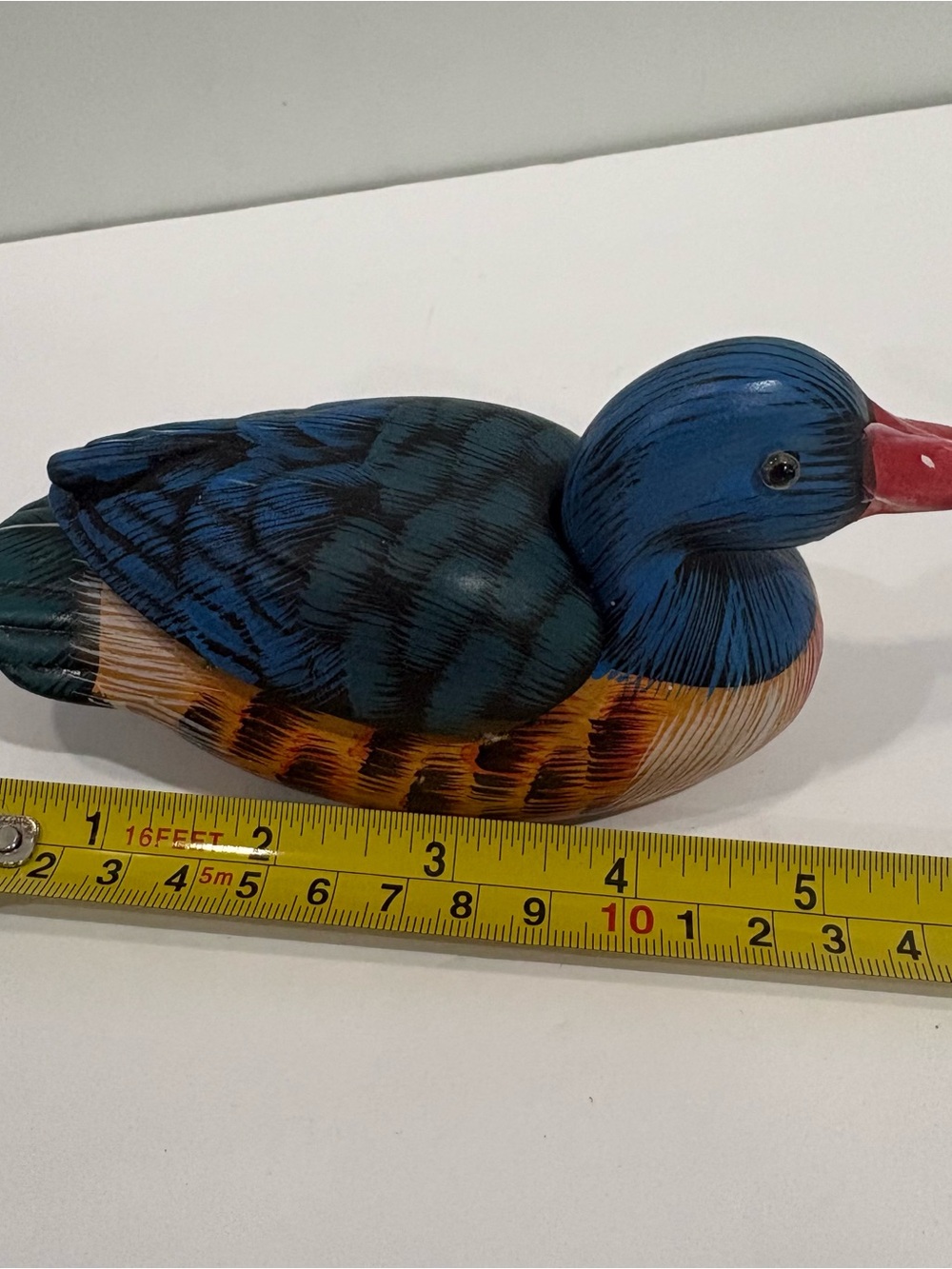 Vintage 6" Hand-Painted Ceramic Mallard Duck  Trinket Box Lidded Figurine - Picture 6 of 7